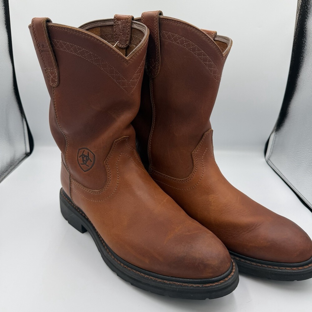 Ariat Mens Sierra H20 Waterproof Work Boots Size 11.5 EE Brown Cowboy Round Toe